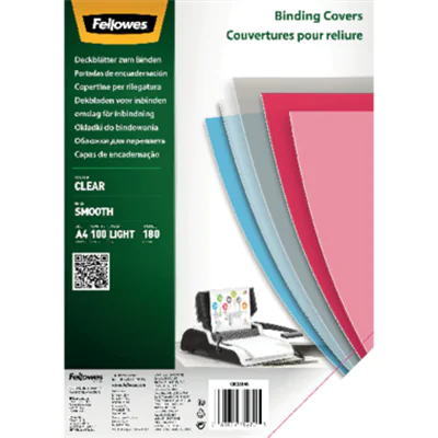 Fellowes® Deckblattfolie DIN A4 0,25mm PET transparent 100 St./Pack. Fellowes® Deckblattfolie DIN A4 0,25mm PET transparent 100 St./Pack.