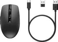 HP 710 - Maus - wiederaufladbar - 7 Tasten - kabellos - Bluetooth 5.3, 2.4 GHz - kabelloser Empfänger (USB) - Schwarz HP 710 - Maus - wiederaufladbar - 7 Tasten - kabellos - Bluetooth 5.3, 2.4 GHz - kabelloser Empfänger (USB) - Schwarz