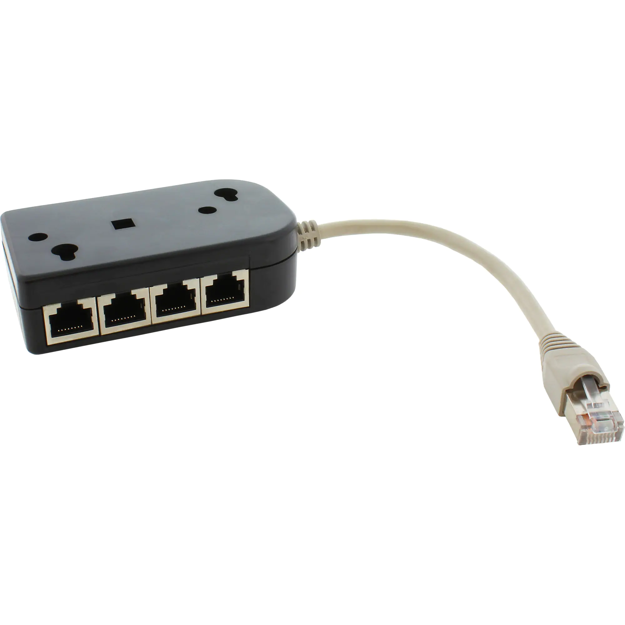 InLine ISDN Verteiler - 8x RJ45 Buchse - mit Endwiderständen - schwarz - 15 cm 69938