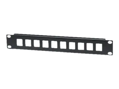 Intellinet 10-Port Patchpanel, unbestückt, 10", 1 HE, schwarz - Blindabdeckung - Rack montierbar - Schwarz, RAL 9005 - 1U - 25.4 cm (10") - 10 Ports