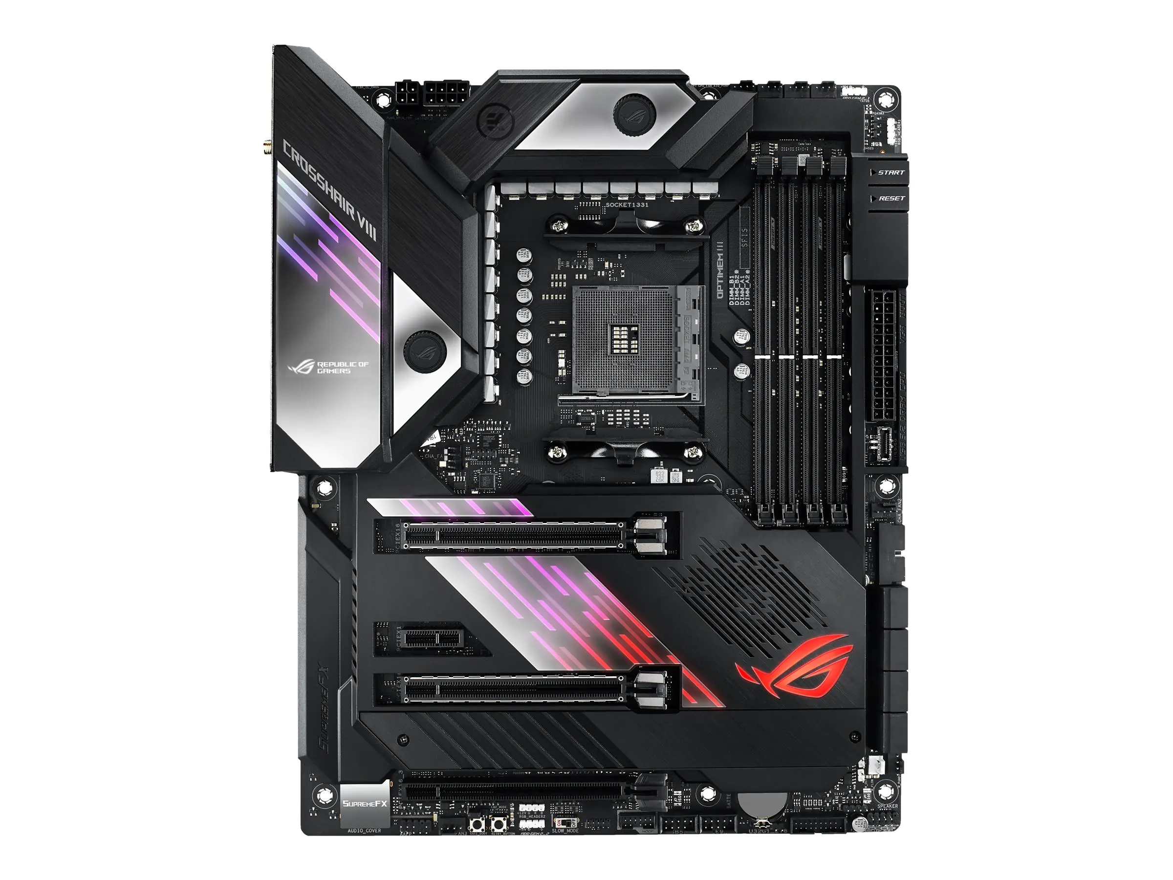ASUS ROG Crosshair VIII Formula - Motherboard - ATX - Socket AM4 - AMD X570 Chipsatz - USB-C Gen2, USB 3.2 Gen 1, USB 3.2 Gen 2 - Bluetooth, Gigabit LAN, Wi-Fi, 5 Gigabit Ethernet - HD Audio (8-Kanal)