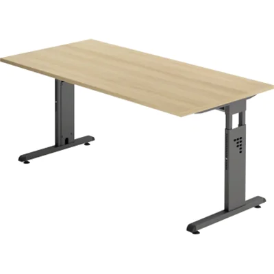 Hammerbacher Schreibtisch VOS16/E/G C-Fuß 160x80cm eiche/graphit Hammerbacher Schreibtisch VOS16/E/G C-Fuß 160x80cm eiche/graphit