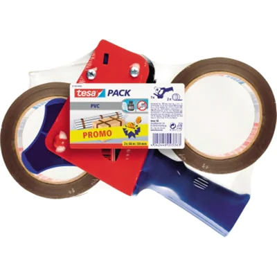 Tesa Abroller mit Packband (2 Rollen) - Pistolengriff 57108