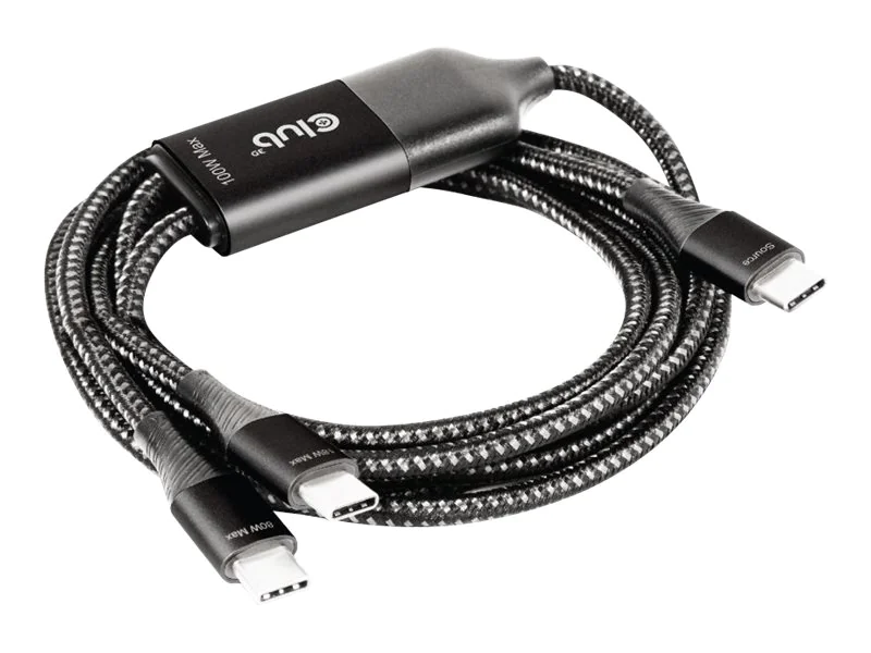 Club 3D - USB-Kabel - 24 pin USB-C (M) zu 24 pin USB-C (M) - 1.83 m - USB-Stromversorgung (100 W), unterstützt Power Delivery 3.0, unterstützt Power Delivery 2,0