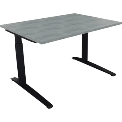 Schreibtisch Kufe Einzels. Quadrat B1200xT900xH650-850 an/Beton hell Schreibtisch Kufe Einzels. Quadrat B1200xT900xH650-850 an/Beton hell
