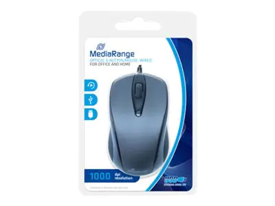 MEDIARANGE Maus - optisch - 3 Tasten - kabelgebunden MROS201