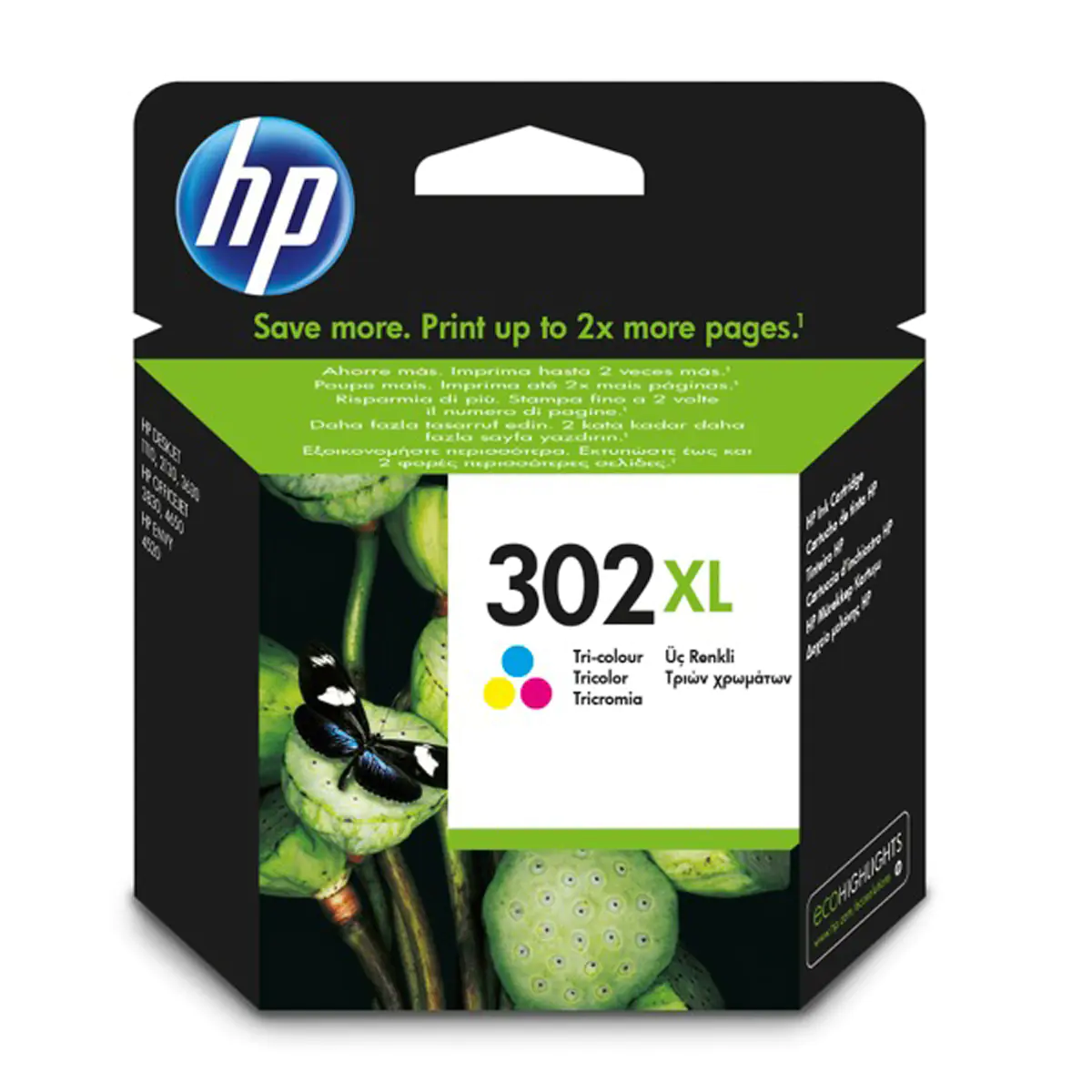 HP 302XL - 8 ml - Hohe Ergiebigkeit - Farbe (Cyan, Magenta, Gelb) F6U67AE#UUS