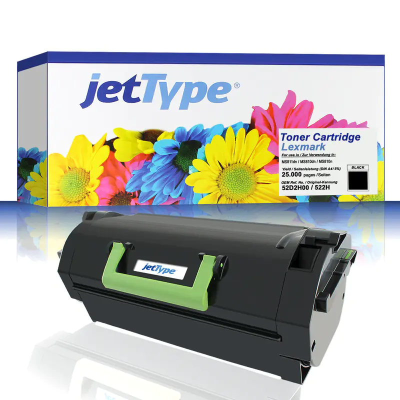 jetType Toner kompatibel zu Lexmark 52D2H00 522H schwarz 25.000 Seiten 1 Stück