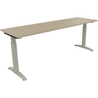 Schreibtisch Kufe Einzels. Quadrat B2000xT600xH650-850 si/Eiche Natur Schreibtisch Kufe Einzels. Quadrat B2000xT600xH650-850 si/Eiche Natur