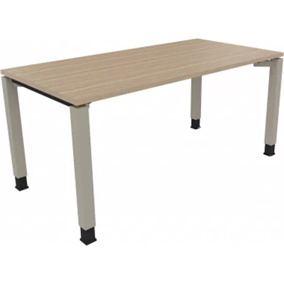 Schreibtisch Vierfuß Quadratrohr B1600xT800xH680-820 si/Eiche Nat Schreibtisch Vierfuß Quadratrohr B1600xT800xH680-820 si/Eiche Nat