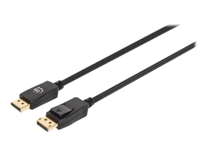Manhattan DisplayPort 1.4 Cable, 8K@60hz, 2m, Braided Cable, Male to Male, With Latches, Fully Shielded, Black, Lifetime Warranty, Polybag - DisplayPort-Kabel - DisplayPort (M) eingerastet zu DisplayPort (M) eingerastet - DisplayPort 1.4 - 2 m - 4K Unters Manhattan DisplayPort 1.4 Cable, 8K@60hz, 2m, Braided Cable, Male to Male, With Latches, Fully Shielded, Black, Lifetime Warranty, Polybag - DisplayPort-Kabel - DisplayPort (M) eingerastet zu DisplayPort (M) eingerastet - DisplayPort 1.4 - 2 m - 4K Unters