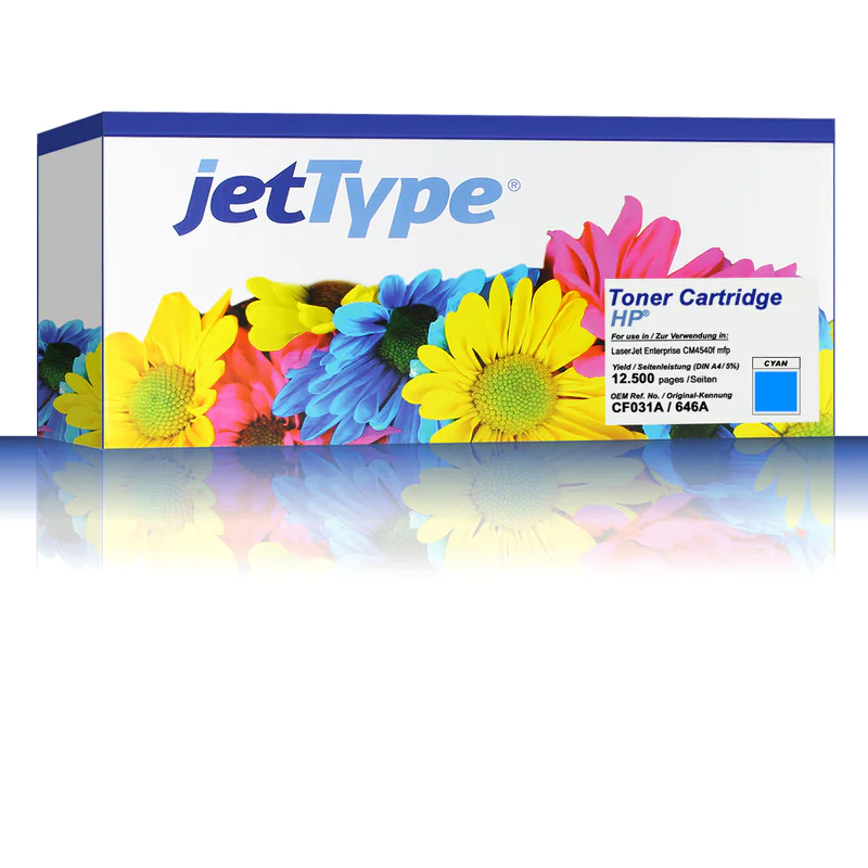 jetType Toner kompatibel zu HP CF031A 646A cyan 12.500 Seiten 1 Stück