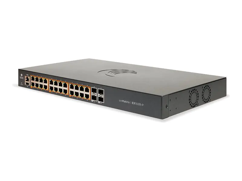 Cambium Networks cnMatrix EX1028-P - Switch - managed - 24 x 10/100/1000 (PoE+) + 4 x SFP (mini-GBIC) (Uplink) - an Rack montierbar - PoE+ (200 W)
