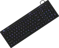 KeySonic KSK-6031INEL-B DE - Industrietastatur USB Beleuchtet Silikon schwarz Wasser - 60885