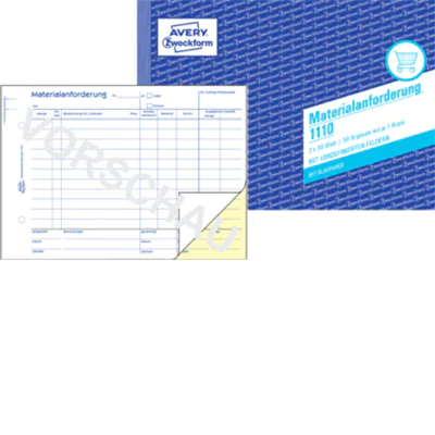 Avery Zweckform Materialanforderung 1110 DIN A5 2x50Bl. Avery Zweckform Materialanforderung 1110 DIN A5 2x50Bl.