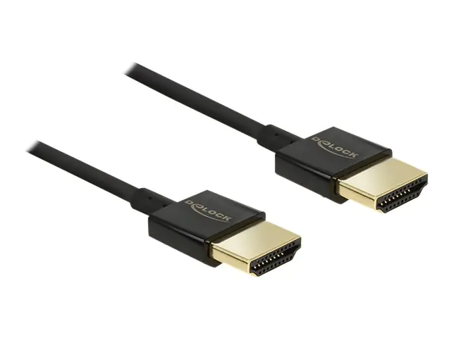 DeLOCK Slim Premium - HDMI mit Ethernetkabel - HDMI (M) bis HDMI (M) - 1.5 m - Dreifachisolierung - Schwarz - 4K Unterstützung DeLOCK Slim Premium - HDMI mit Ethernetkabel - HDMI (M) bis HDMI (M) - 1.5 m - Dreifachisolierung - Schwarz - 4K Unterstützung