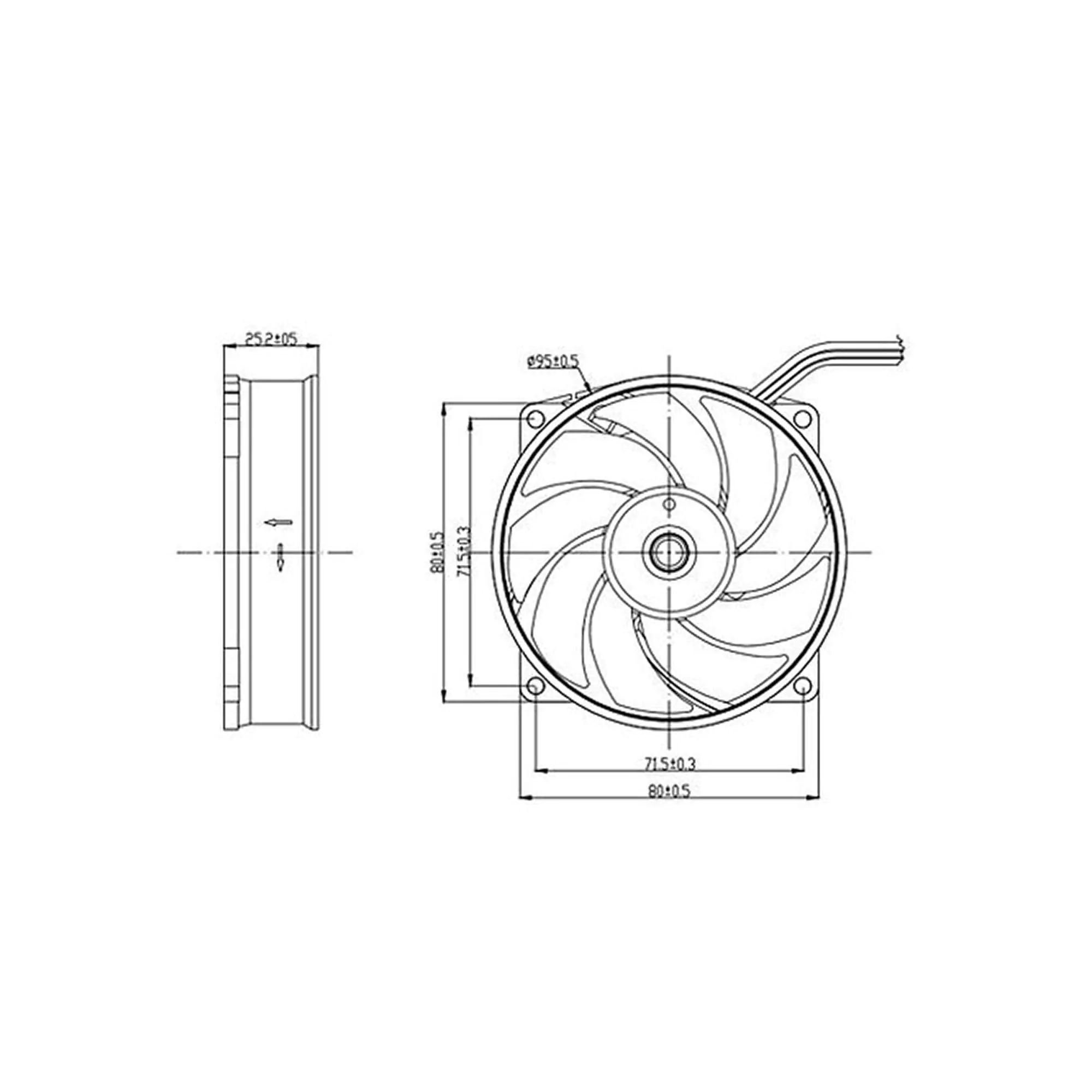 TITAN TFD-9525H12ZP/KU(RB), Ventilator, 9,5 cm, 900 RPM, 2600 RPM