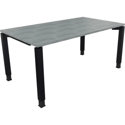 Schreibtisch Vierfuß Quadratrohr B1600xT900xH680-820 an/Beton hell Schreibtisch Vierfuß Quadratrohr B1600xT900xH680-820 an/Beton hell