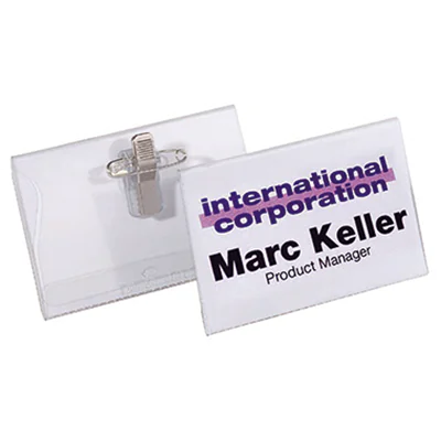 DURABLE Namensschild 815719 40x75mm Kombiklemme tr 50 St./Pack. DURABLE Namensschild 815719 40x75mm Kombiklemme tr 50 St./Pack.