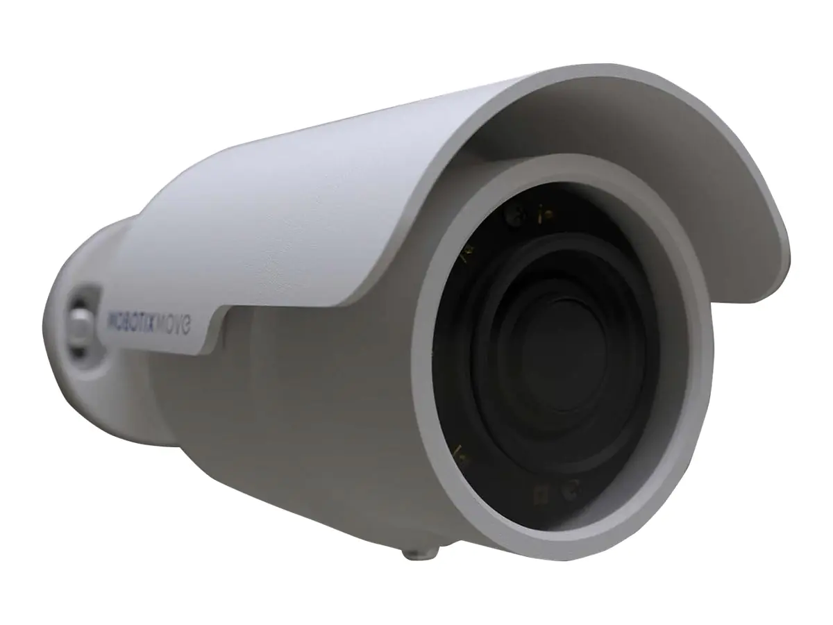 MOBOTIX MOVE - Netzwerk-Überwachungskamera - Bullet - Außenbereich - Farbe (Tag&Nacht) - 5 MP - 1920 x 1080 - 1080p - verschiedene Brennweiten - LAN 10/100 - MJPEG, H.264, H.265 - PoE Class 0