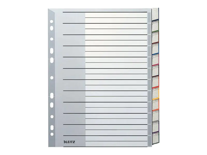 Leitz Register 12740000 blanko DIN A4 12teilig PP grau