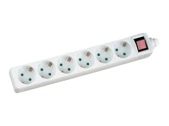 InLine Steckdosenleiste - 6-fach Schutzkontakt - mit Schalter - weiß - 3m 16463V