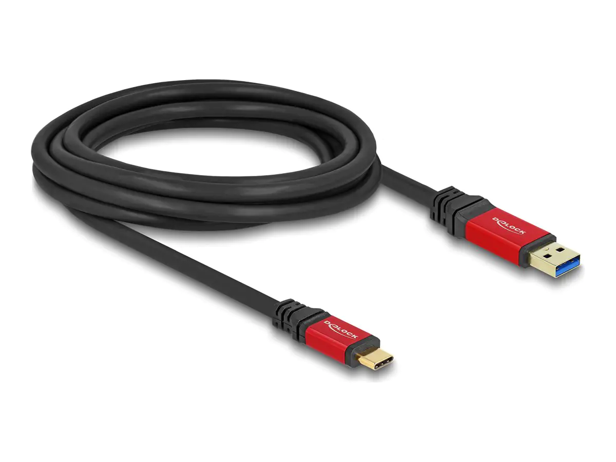Delock USB 10 Gbps Kabel Typ-A Stecker zu Type-C 3 m rot