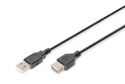 ASSMANN Basic - USB-Verlängerungskabel - USB (W) zu USB (M) - USB 2.0 - 3 m - geformt - Schwarz ASSMANN Basic - USB-Verlängerungskabel - USB (W) zu USB (M) - USB 2.0 - 3 m - geformt - Schwarz