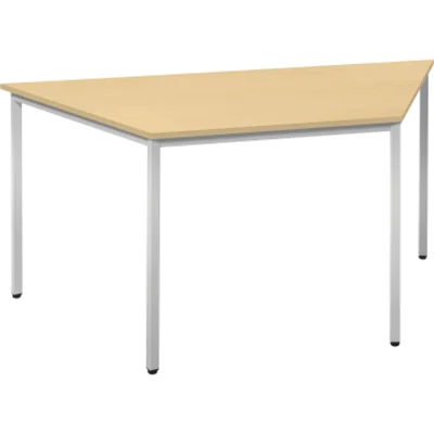 Trapeztisch 1.600/800x690mm Gestell alusilber Platte ahorn Trapeztisch 1.600/800x690mm Gestell alusilber Platte ahorn