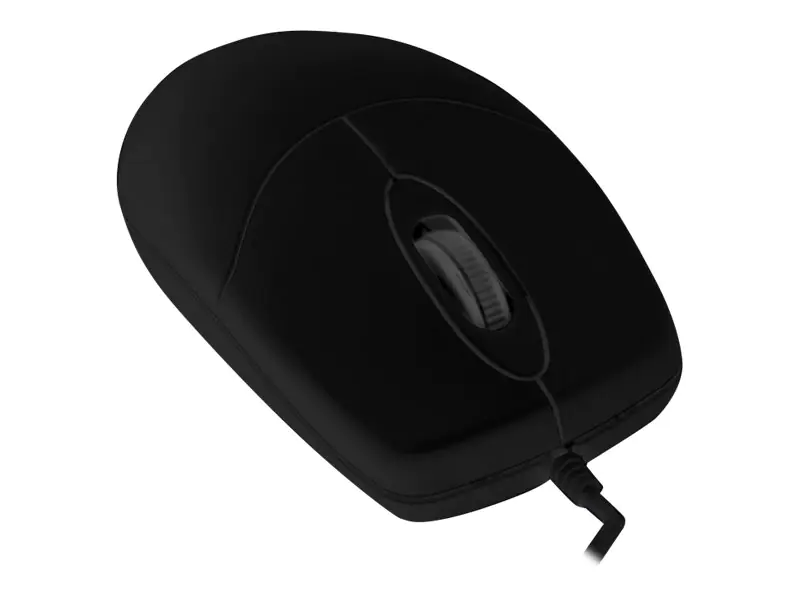 Active Key AK-PMJ1 Series CleanMouse - Maus - ergonomisch - rechts- und linkshändig - optisch - 2 Tasten - kabelgebunden - USB - Schwarz