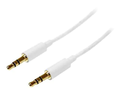 StarTech 1m Stereo Audiokabel 3,5mm Klinke - Stecker/Stecker - Weiß - Aux Kabel - Audiokabel - mini-phone stereo 3.5 mm männlich zu mini-phone stereo 3.5 mm männlich - 1 m - weiß