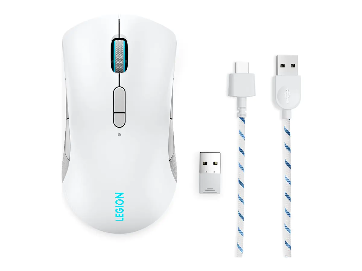 Lenovo Legion M600 Gaming Mouse - Maus - ergonomisch - rechts- und linkshändig - optisch - 9 Tasten - kabellos, kabelgebunden - 2.4 GHz, USB 2.0, Bluetooth 5.0 - schwarz (Gestell) GY51C96033