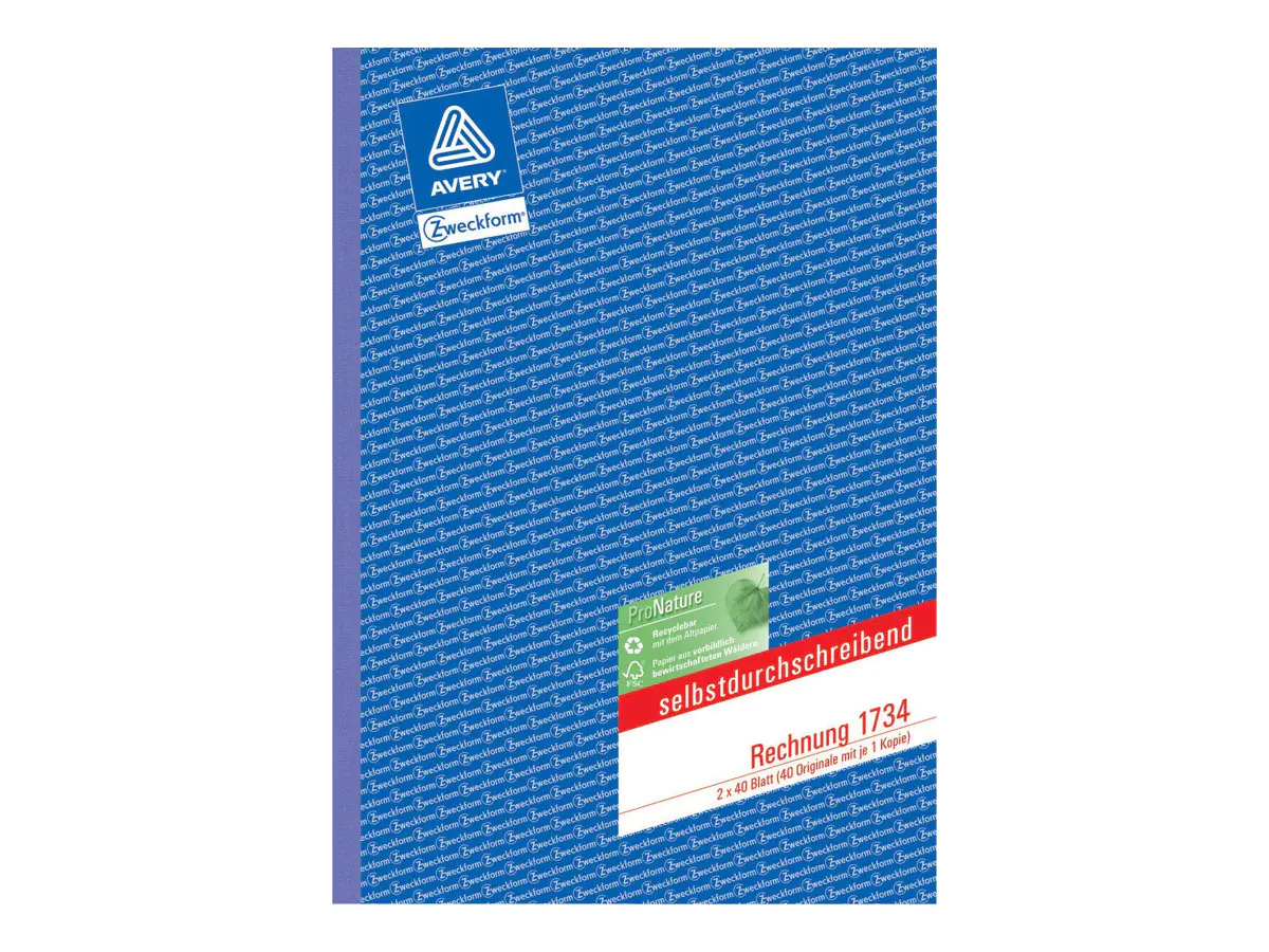 Avery Zweckform Rechnungsformular - 40 Blatt - A4 (210 x 297 mm) 1734