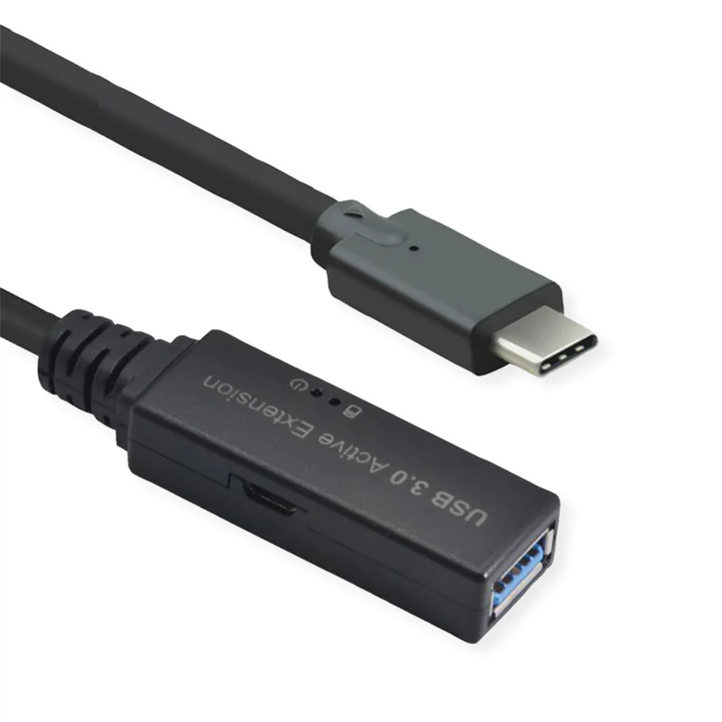 Roline - USB-Verlängerungskabel - 24 pin USB-C (M) zu USB Typ A (W) - USB 3.2 Gen 1 - 15 m - aktiver Repeater - Schwarz Roline - USB-Verlängerungskabel - 24 pin USB-C (M) zu USB Typ A (W) - USB 3.2 Gen 1 - 15 m - aktiver Repeater - Schwarz