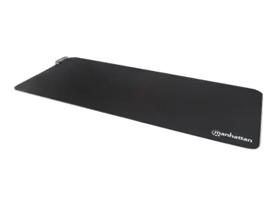 Manhattan XXL RGB LED Gaming Mousepad Smooth Top Surface Mat, Micro-textured surface for ultra-high precision with optical and laser mice (800x350x3mm), Adjustable Color-LED Lighting Modes, Non Slip Base, Water Resistant, Stitched Edges, Black, Lifetime W