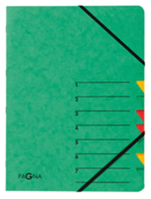 PAGNA Ordnungsmappe EASY 24061-03 DIN A4 7Fächer Pressspann grün