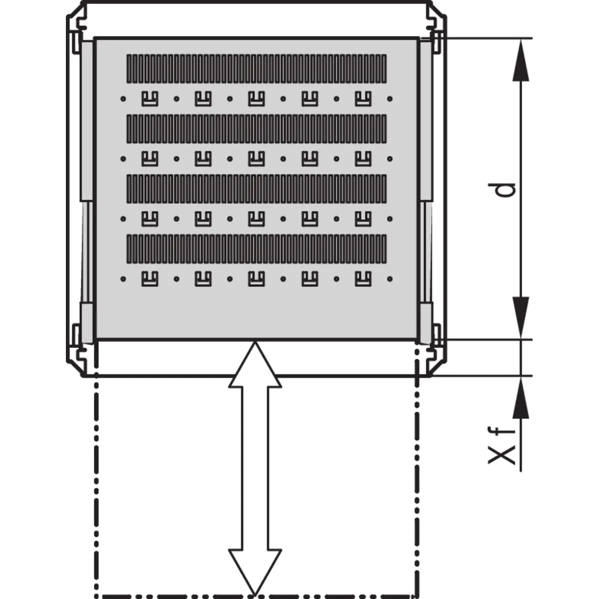SCHROFF 19"SHELF TELE.2U 600D RAL7035 - Rack-Zubehör