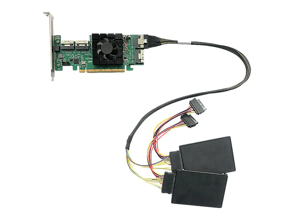 HighPoint - Internes SAS-Kabel - Slim SAS (SFF-8654) (M) zu SATA-Stromstecker, U.2 (SFF-8639) - 60 cm - für SSD7500 Series SSD7580B