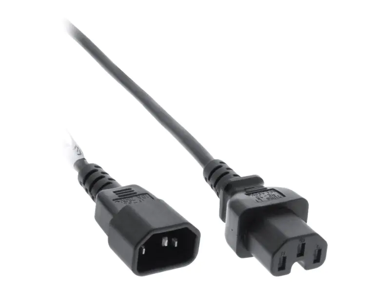 InLine - Spannungsversorgungs-Verlängerungskabel - IEC 60320 C15 bis IEC 60320 C14 - 1 m - Schwarz InLine - Spannungsversorgungs-Verlängerungskabel - IEC 60320 C15 bis IEC 60320 C14 - 1 m - Schwarz