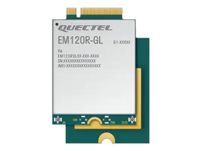 Quectel EM120R-GL - Drahtloses Mobilfunkmodem - 4G LTE Advanced - M.2 Card - 600 Mbps - für (WWAN-ready): ThinkPad L14 Gen 2 20X1, 20X2, 20X5, 20X6; L15 Gen 2 20X3, 20X4, 20X7; P14s Gen 2 20VX, 20VY, 21A0; P15s Gen 2 20W6, 20W7; T14 Gen 2 20W0, 20W1, 20XL