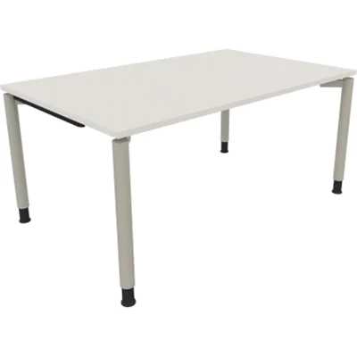 Schreibtisch Vierfuß Rundrohr B1600xT1000xH680-820 si/Weiß Schreibtisch Vierfuß Rundrohr B1600xT1000xH680-820 si/Weiß