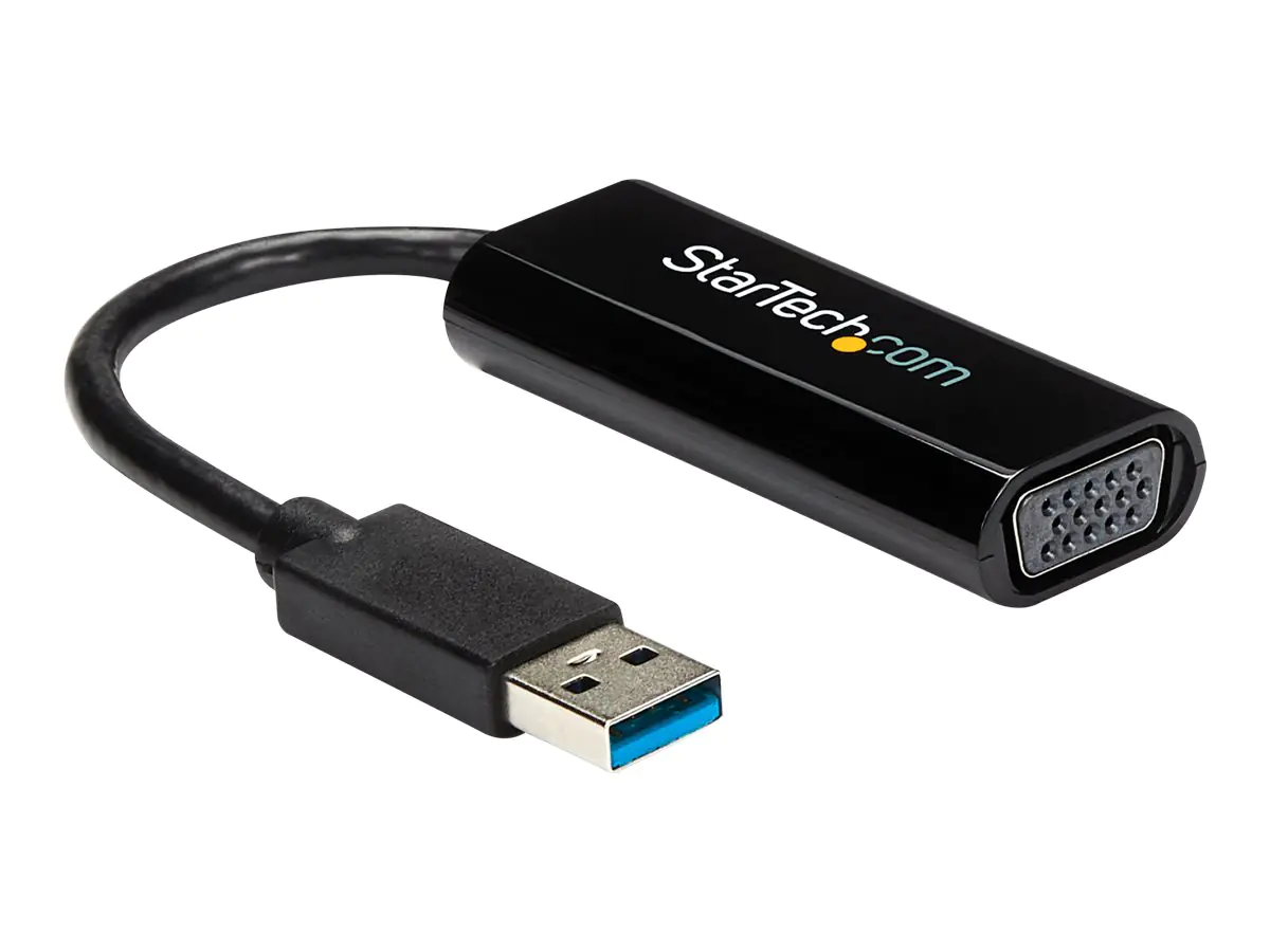 StarTech USB auf VGA Adapter - Externe Grafikkarte - USB 3.0 - Slim - 1080p - Multi Monitor Adapter - Videoadapter - TAA-konform - USB Typ A männlich zu HD-15 (VGA) weiblich - 19 cm - Schwarz - für P/N: MXT101MM