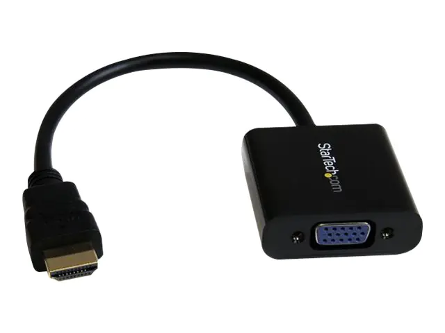 StarTech HDMI auf VGA Video Adapter Konverter für PC/ Laptop/ Ultrabook- 1920x1080 - High Speed - Videoadapter - HDMI männlich zu HD-15 (VGA) weiblich - 24.5 cm - Schwarz - 1080p-Unterstützung, aktiv - für P/N: DK30C2DPEPUE, DK30C2DPPDUE, DK31C3HDPD, DK31 StarTech HDMI auf VGA Video Adapter Konverter für PC/ Laptop/ Ultrabook- 1920x1080 - High Speed - Videoadapter - HDMI männlich zu HD-15 (VGA) weiblich - 24.5 cm - Schwarz - 1080p-Unterstützung, aktiv - für P/N: DK30C2DPEPUE, DK30C2DPPDUE, DK31C3HDPD, DK31