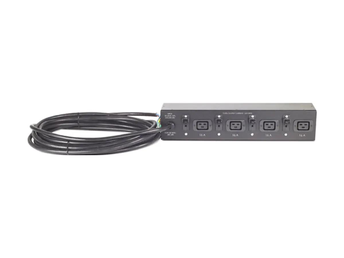 APC Basic Rack PDU - Steckdosenleiste (Rack - einbaufähig) - Wechselstrom 230 V - Eingabe, Eingang fest verdrahtet - Ausgangsanschlüsse: 4 (IEC 60320 C19) - 2U - 48.3 cm (19") - 8.5 m Schnur - Schwarz - für P/N: SCL400RMJ1U, SCL500RMI1UC, SCL500RMI1UNC, S