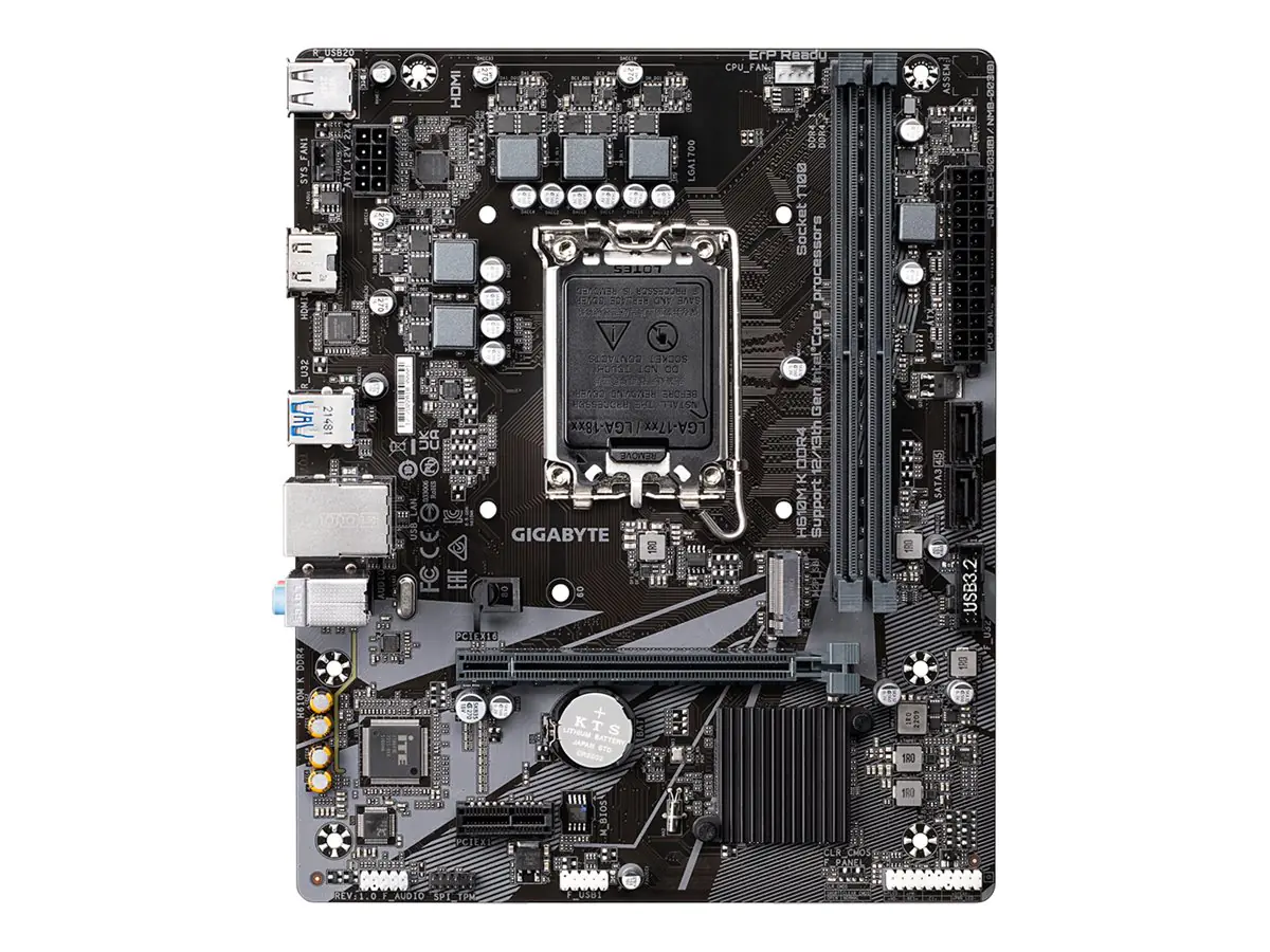 Gigabyte H610M K DDR4 - 1.0 - Motherboard - micro ATX - LGA1700 Sockel - H610 Chipsatz - USB 3.2 Gen 1 - Gigabit LAN - Onboard-Grafik (CPU erforderlich) H610M K DDR4 (rev. 1.0)