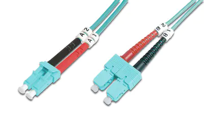 DIGITUS - Patch-Kabel - LC Multi-Mode (M) zu SC multi-mode (M) - 1 m - Glasfaser - 50/125 Mikrometer - OM3 - geschirmt, halogenfrei - Aquamarin DIGITUS - Patch-Kabel - LC Multi-Mode (M) zu SC multi-mode (M) - 1 m - Glasfaser - 50/125 Mikrometer - OM3 - geschirmt, halogenfrei - Aquamarin