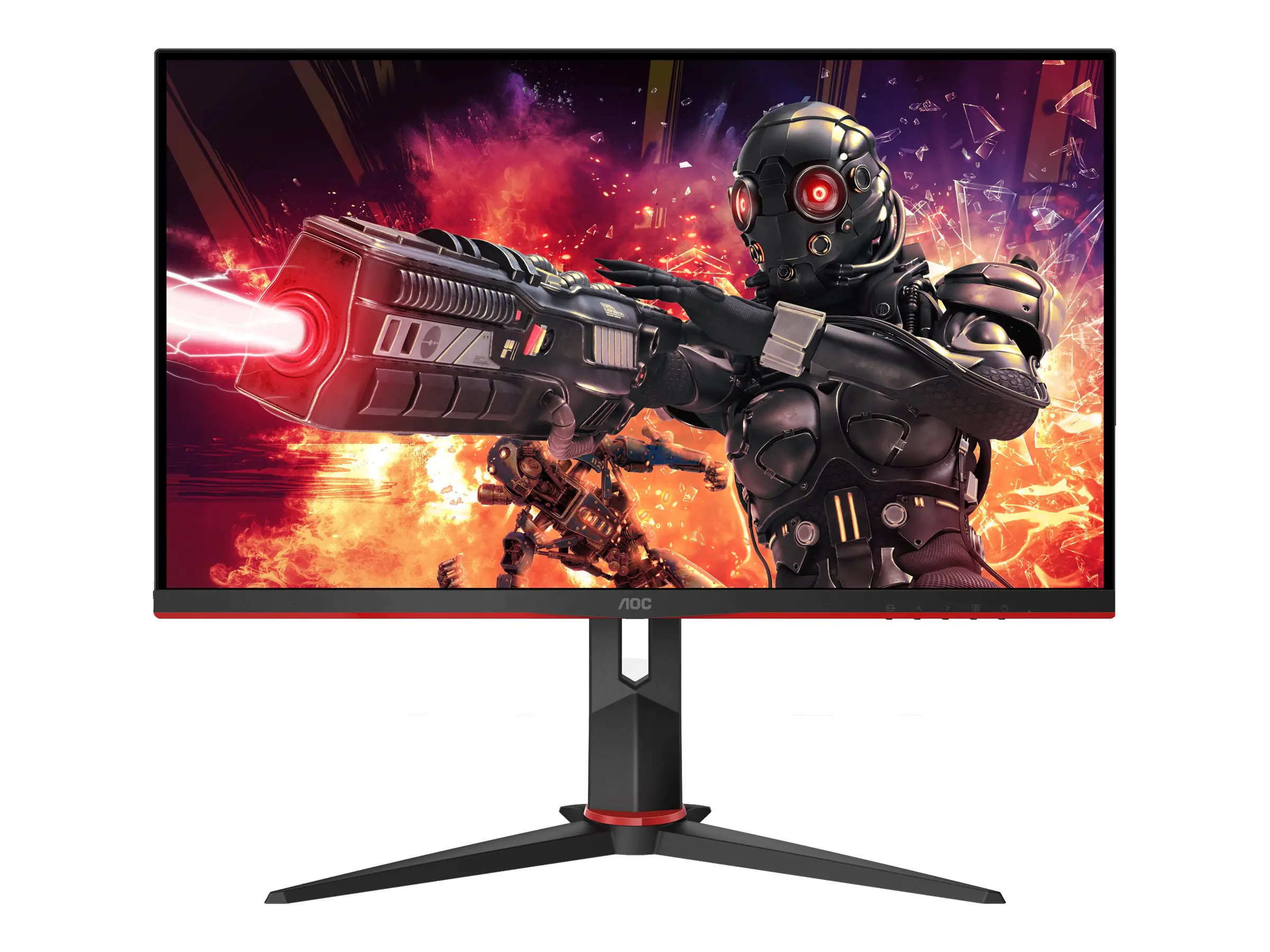 AOC Gaming 24G2ZE/BK - LED-Monitor - Gaming - 60.5 cm (23.8") - 1920 x 1080 Full HD (1080p) @ 240 Hz - IPS - 350 cd/m² - 1000:1 - 0.5 ms - 2xHDMI, DisplayPort - Schwarz, Rot