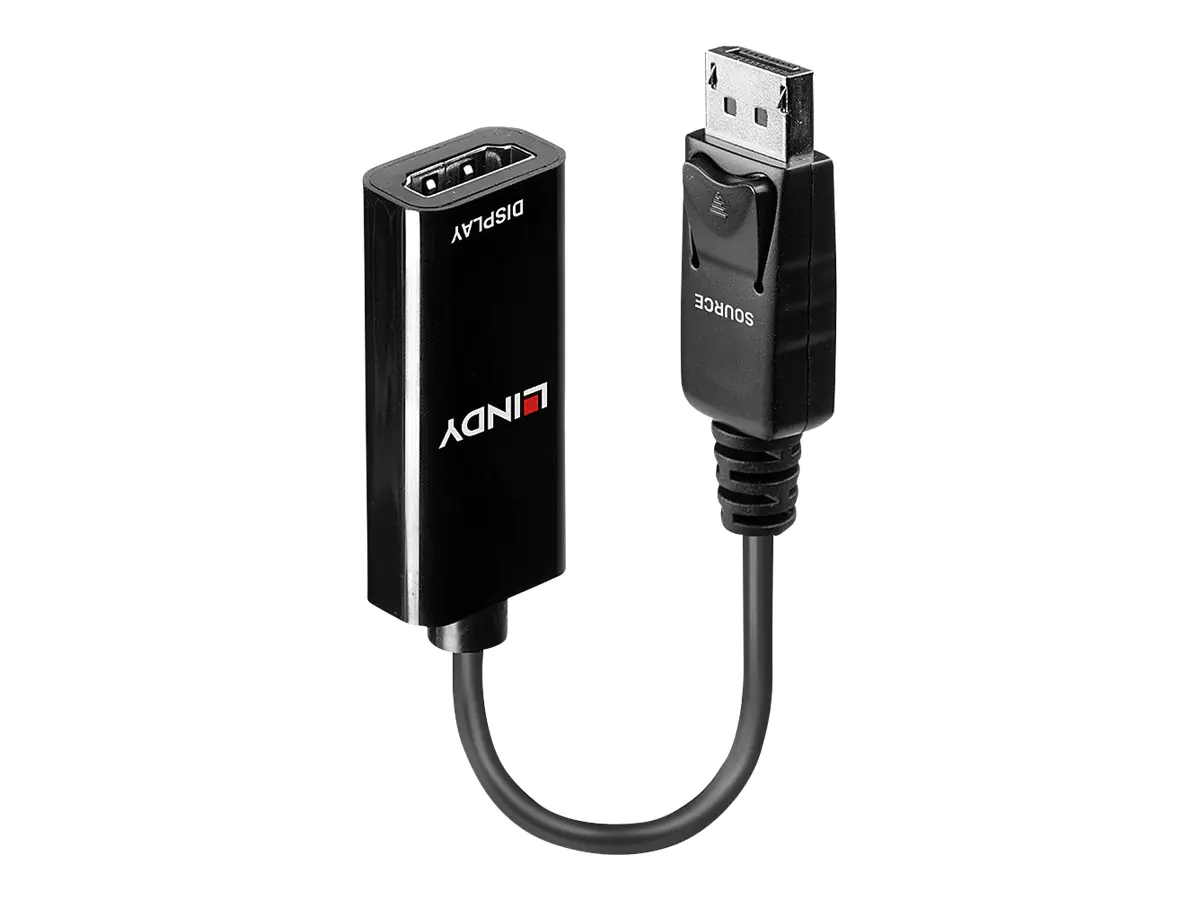 Lindy - Videoadapter - DisplayPort männlich zu HDMI weiblich - Schwarz - 4K Unterstützung Lindy - Videoadapter - DisplayPort männlich zu HDMI weiblich - Schwarz - 4K Unterstützung