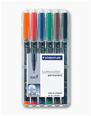 STAEDTLER Folienstift Lumocolor 318 WP6 0,6mm sort. 6 St./Pack.