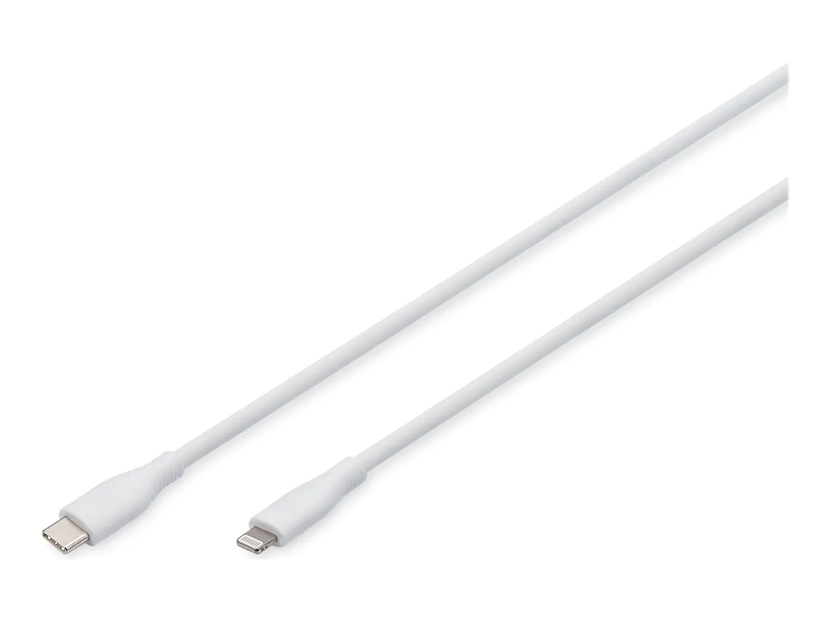 DIGITUS USB Silicone charging cable USB-C - Lightning 1m 2.0 60W white - Kabel - Digital/Daten
